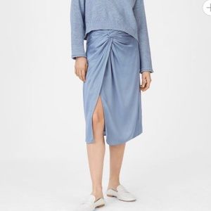 CLUB MONACO BLUE SILK MIDI SKIRT Worn Once